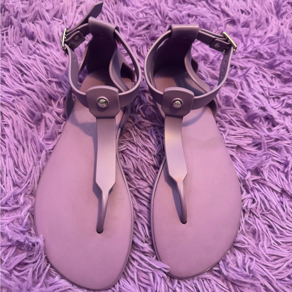Hunter T-Bar Purple Sandals, Sz 6